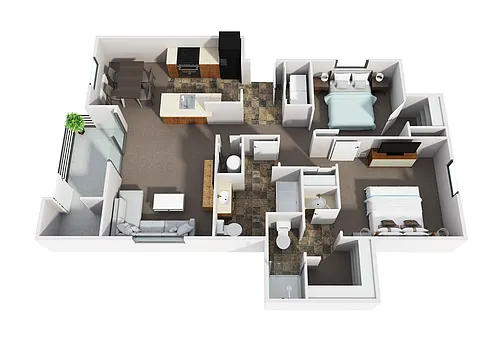 Floor plan 2x2 - Large