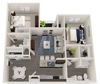 Floor plan 2BR2BA