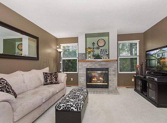 Living room and gas fireplace.