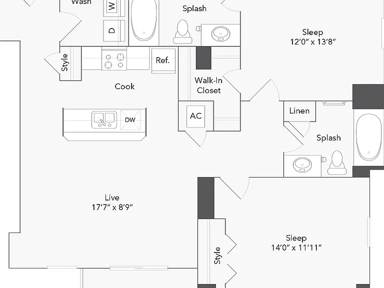 California | 2-Bedroom Floorplan California | 2-Bedroom Floorplan