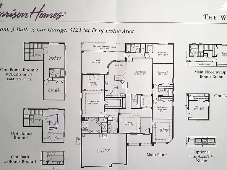 Floor plan with Option Room Bonus 1