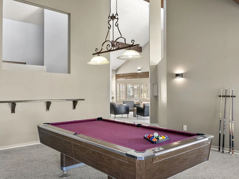 Clubhouse with Pool Table at Horizon East Apartments.