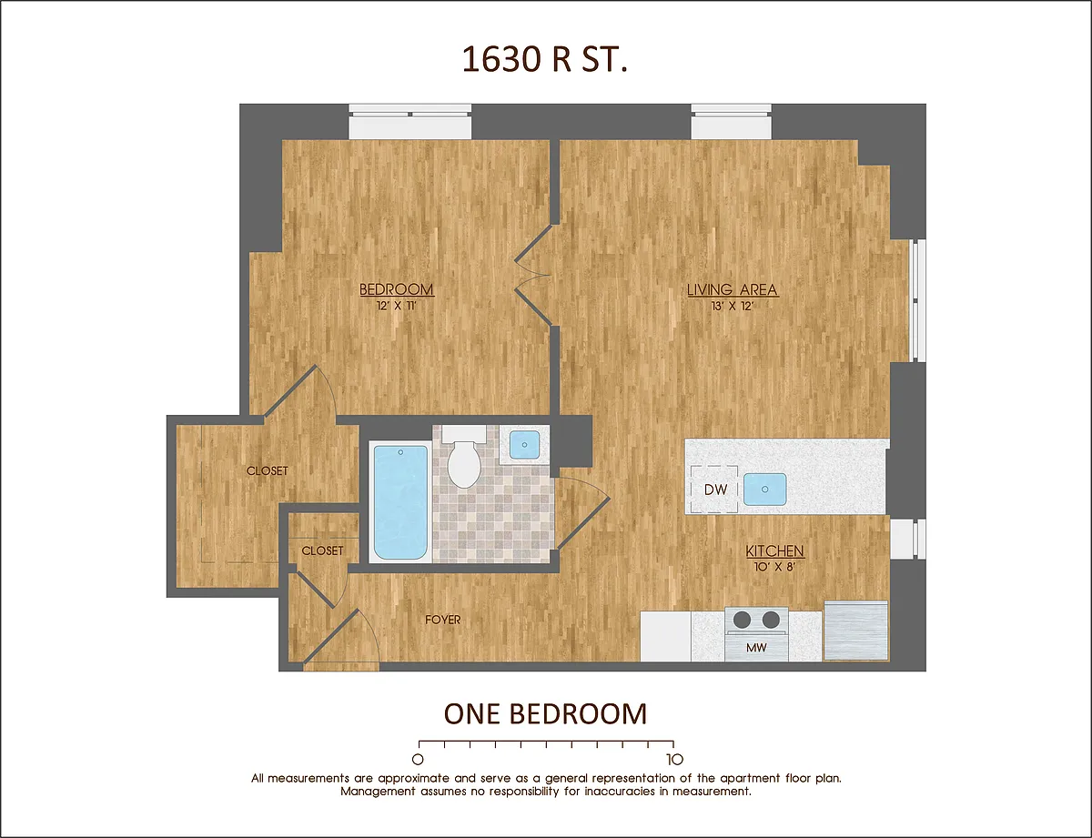 Floor plan Jr 1Bdrm-1Bath-Tier11