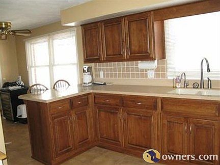 Custom built kitchen with Corion counter