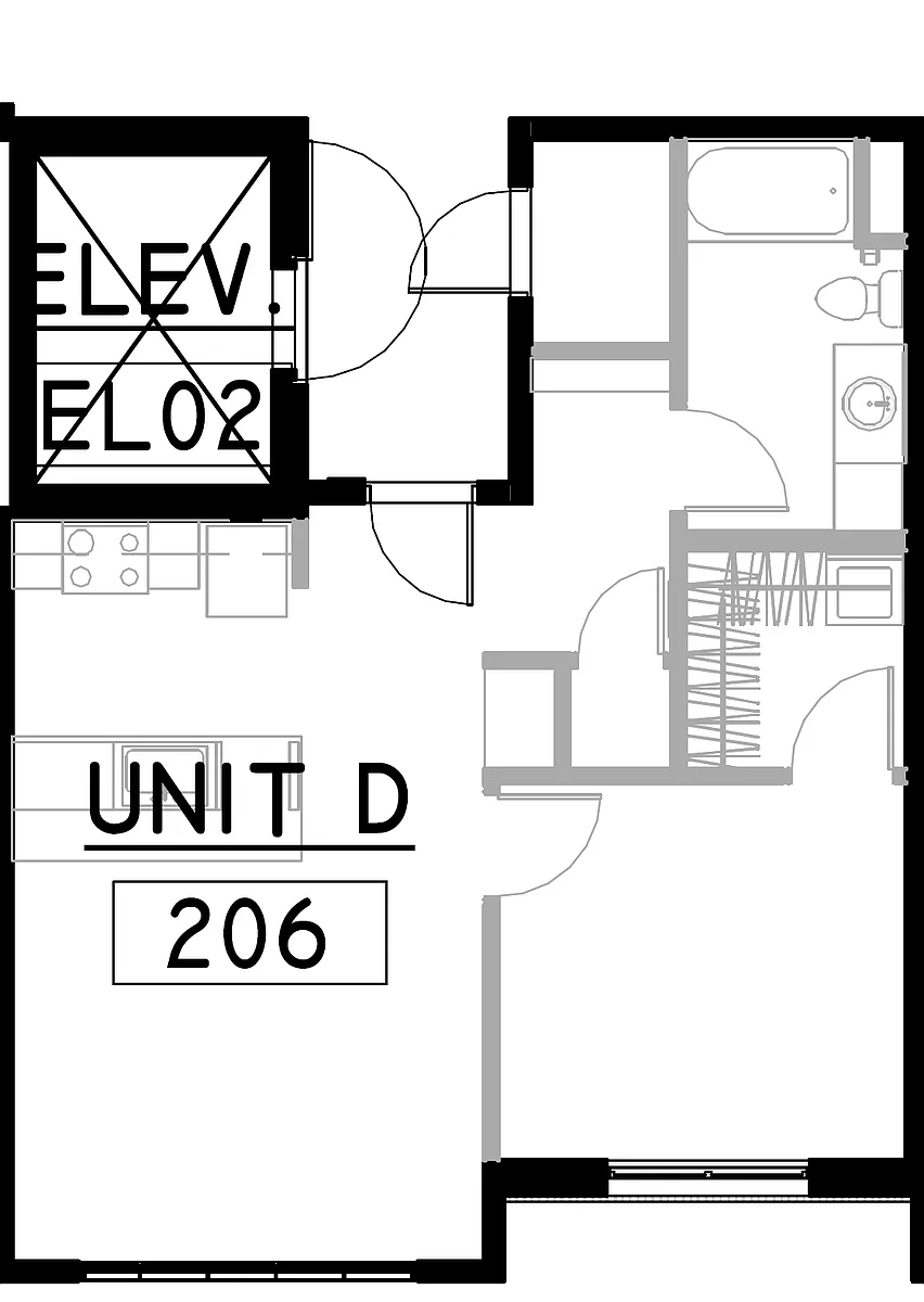 Floor plan 1 Bedroom 2nd Floor