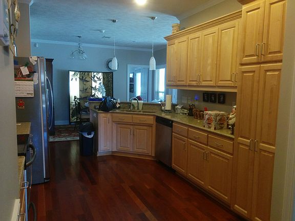 View of kitchen from garage