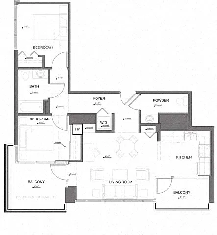 Floor plan 2R w Balcony
