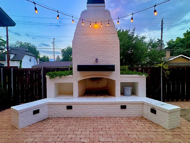 Our majestic and beautiful 20-foot tall wood burning fireplace, the ideal place to begin your day, or end it.