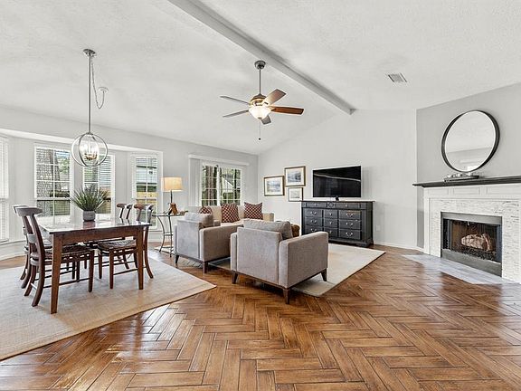 Large open family room with high ceilings