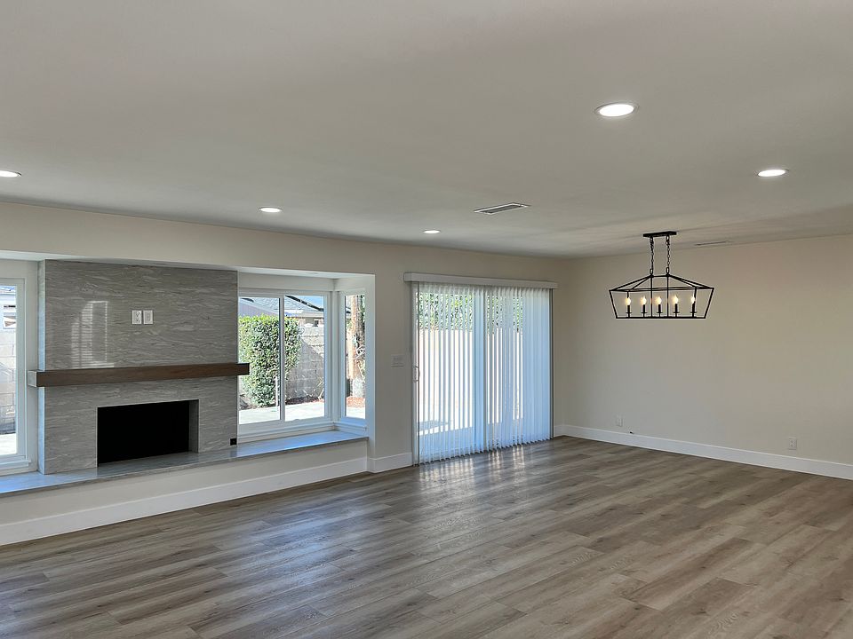 Dining area with doors to rear yard
