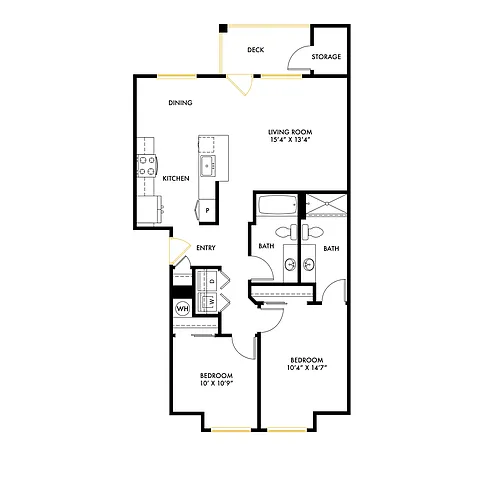 Floor plan South B12 2x2 - Brand New