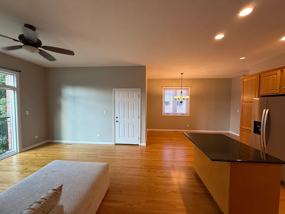 Overview of Kitchen, Dining Room, and Living Room