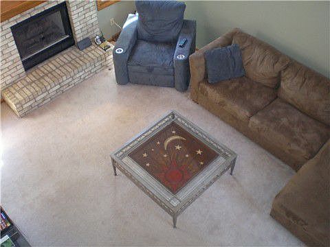 Vaulted and beamed great room