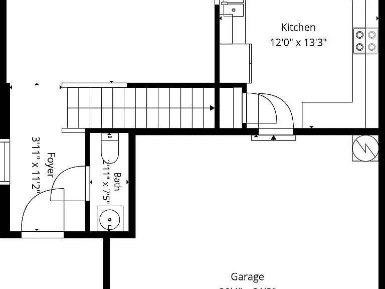 Downstairs and garage