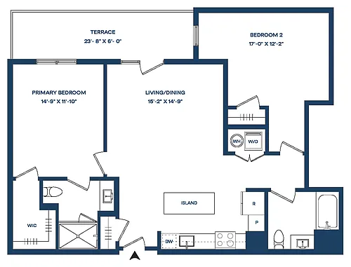 Floor plan 2 Bed/2 Bath-B2-T Smyth