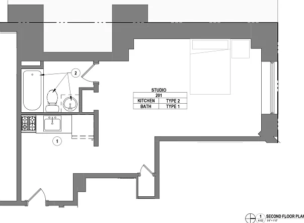 1500 Pine - Apt 201 Floor Plan 1500 Pine - Apt 201 Floor Plan