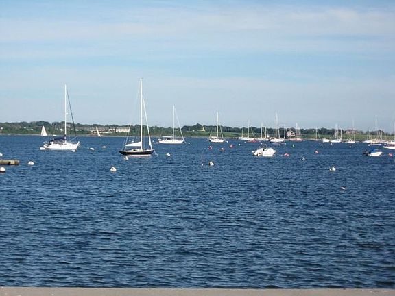 Harbor at bottom of hill