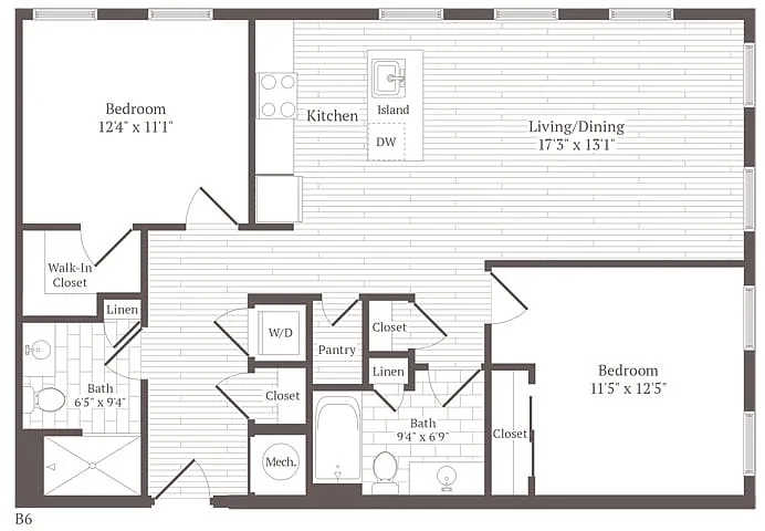 Floor plan 2 Bed 2 Bath