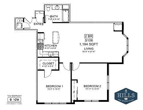 Floor plan Two Bedroom