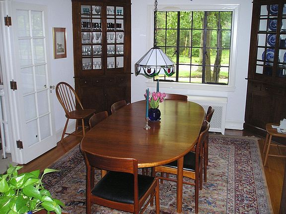 Dining room with cabinets