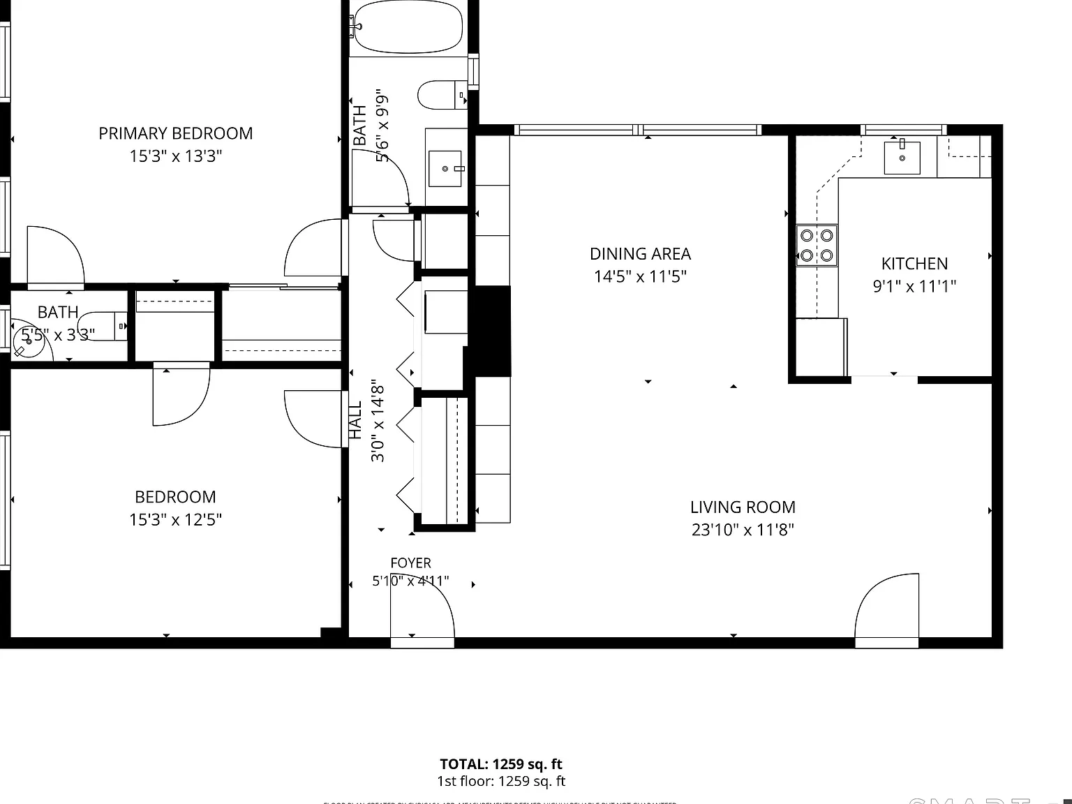 2 bed, 1.5 bath, 1206 sqft, $2,100 — Photo 3