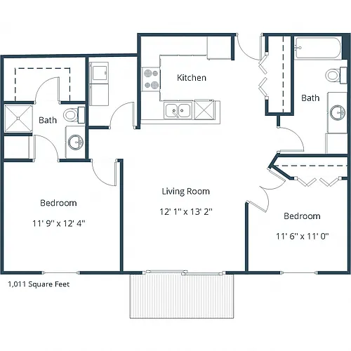 Floor plan Two Bedroom 2175B