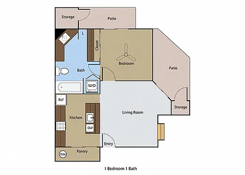 Floor plan 1 BR 1 BA