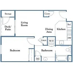 Floor plan 1 Bedroom 1 Bathroom