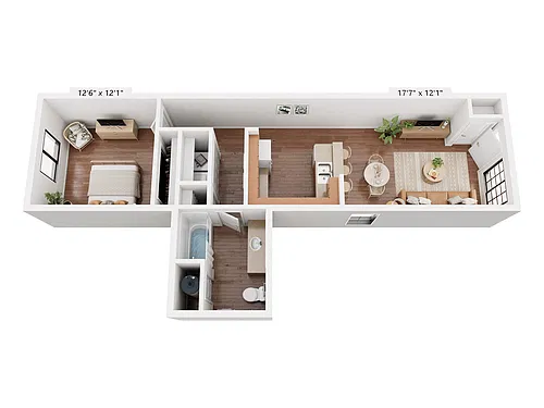 Floor plan 1BR/1BA - 725