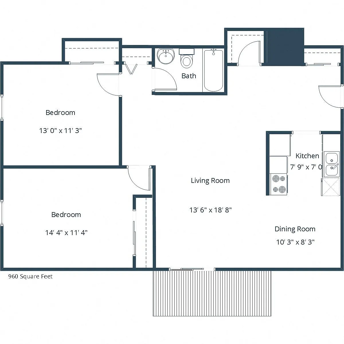 Floor plan Two Bedroom 21C