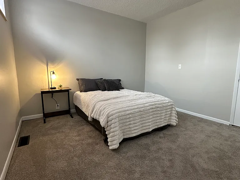 807 Bedroom - freshly painted, new carpet and natural lighting from windows.