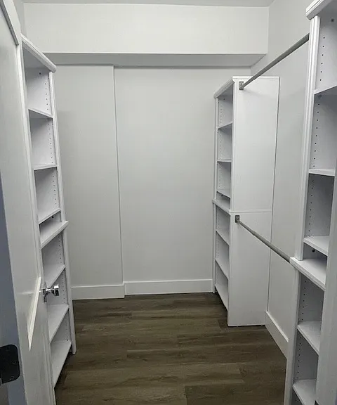 Primary suite walk-in closet.