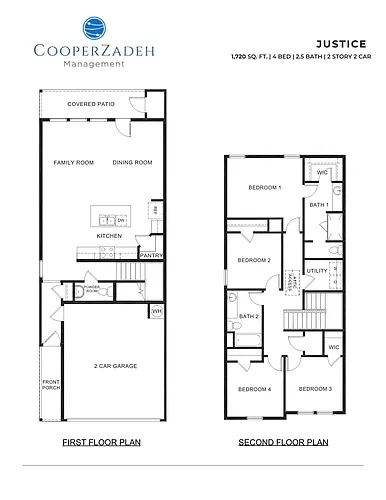 Floor plan 4 Bedrooms and 2.5 bathrooms