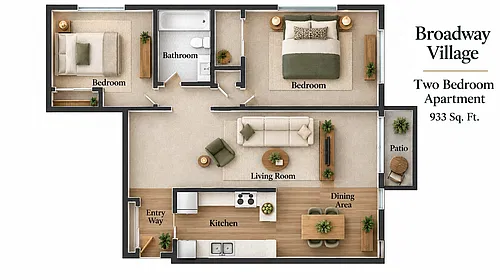 Floor plan Two bedroom south