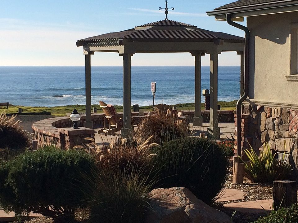 Fire pit and gazebo view.