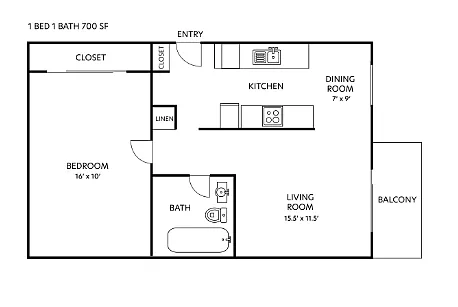 Floor plan 1X1