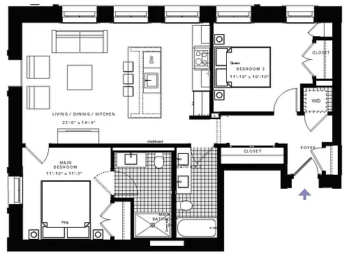 Floor plan 04 Tier - 2nd, 3rd & 4th Floors