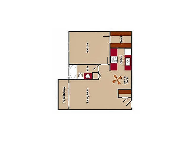 Floor plan One Bedroom One Bathroom