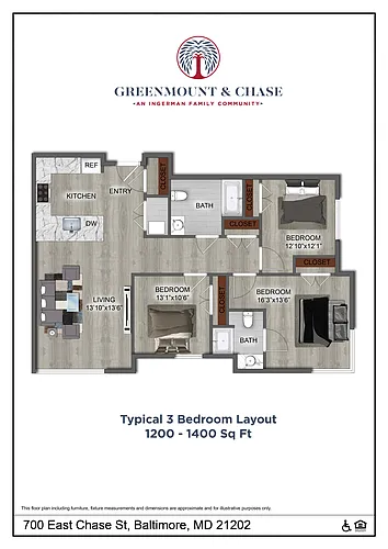 Floor plan Three Bedroom