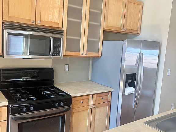 Fully applianced kitchen.