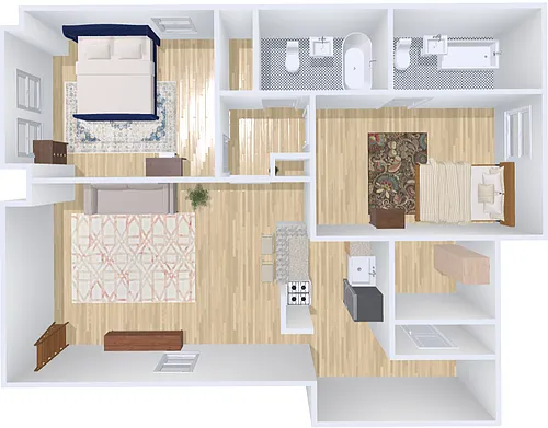 Floor plan 2bd/2b 1