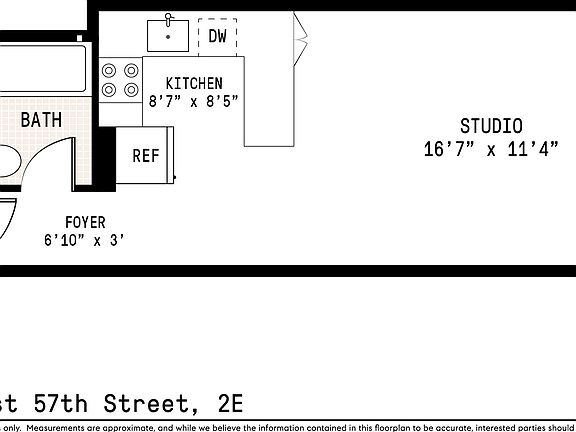 2nd image of 421 W 57th St APT 2E