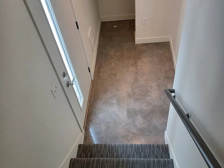 Mudroom behind garage