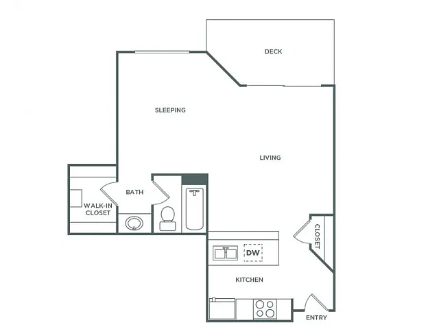 Floor plan Studio (545 SF)