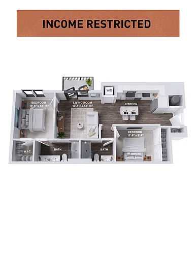 Floor plan B1B-WDU