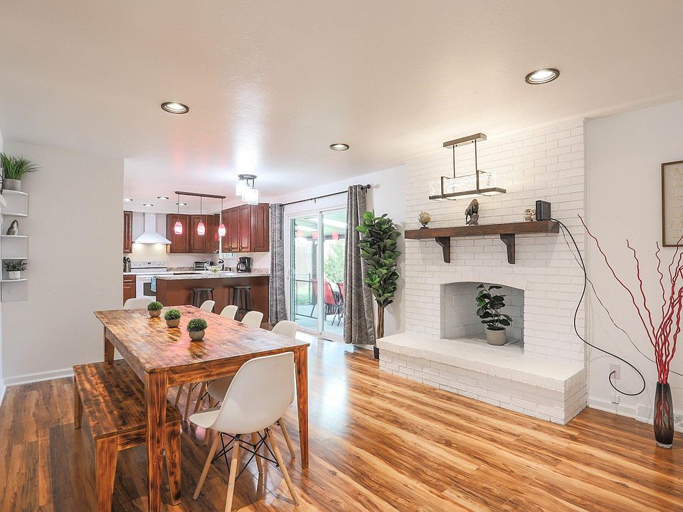 Dining room #1 with view of backdoor and kitchen