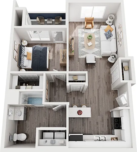 Floor plan East - 1x1