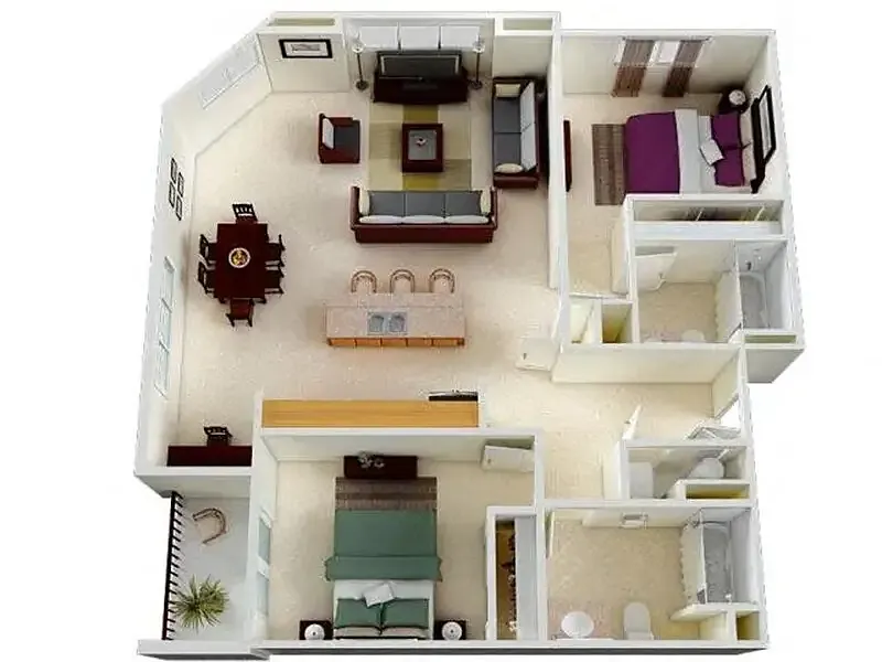 Floor plan 2X2 F