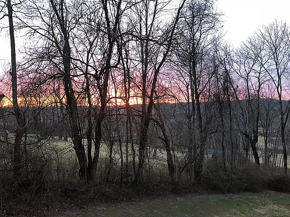 Looking west at sunset