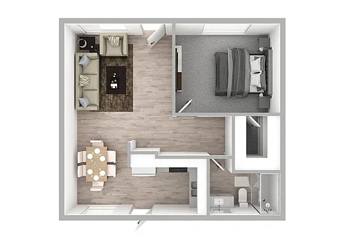 Floor plan One Bedroom, One Bathroom